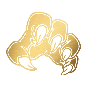 Samolepicí dekorace na vozidlo Drápy 001 pravá (43 - zlatá metalíza) SAMOLEPKA NA AUTO, NÁLEPKA, FÓLIE, POLEP, TUNING, VLASTNÍ TEXT, TISK, AUTOSAMOLEPKY.cz, POLEPY, OBRÁZEK, LOGO, 3D STICKERS