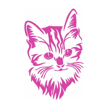Samolepící dekorace SAMOLEPKA Kočka 018 pravá (16 - růžová) NA AUTO, NÁLEPKA, FÓLIE, POLEP, TUNING, VLASTNÍ TEXT, TISK, AUTOSAMOLEPKY.cz, POLEPY, OBRÁZEK, LOGO, SAMOLEPKY