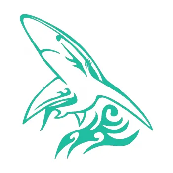 Samolepicí dekorace na vozidlo Animal flames 033 levá žralok (25 - tyrkysová) SAMOLEPKA NA AUTO, NÁLEPKA, FÓLIE, POLEP, TUNING, VLASTNÍ TEXT, TISK, AUTOSAMOLEPKY.cz, POLEPY, OBRÁZEK, LOGO, 3D STICKERS