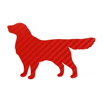 Polep vozidla SAMOLEPKA Pes 111 levá Retrívr (53 - 3D karbon červený) NA AUTO, NÁLEPKA, FÓLIE, POLEP, TUNING, VLASTNÍ TEXT, TISK, AUTOSAMOLEPKY.cz, POLEPY, OBRÁZEK, LOGO, SAMOLEPKY