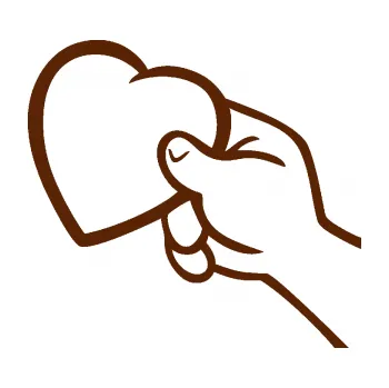 Samolepící dekorace SAMOLEPKA Ruka se srdíčkem levá (15 - hnědá) NA AUTO, NÁLEPKA, FÓLIE, POLEP, TUNING, VLASTNÍ TEXT, TISK, AUTOSAMOLEPKY.cz, POLEPY, OBRÁZEK, LOGO, SAMOLEPKY