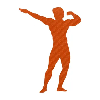 Polep vozidla Kulturista 006 levá (54 - 3D karbon oranžový) SAMOLEPKA NA AUTO, NÁLEPKA, FÓLIE, POLEP, TUNING, VLASTNÍ TEXT, TISK, AUTOSAMOLEPKY.cz, POLEPY, OBRÁZEK, LOGO, 3D STICKERS