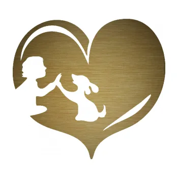 Polep vozidla SAMOLEPKA Pes 103 levá dej pac srdce (64 - škrábaný kov zlatý) NA AUTO, NÁLEPKA, FÓLIE, POLEP, TUNING, VLASTNÍ TEXT, TISK, AUTOSAMOLEPKY.cz, POLEPY, OBRÁZEK, LOGO, SAMOLEPKY