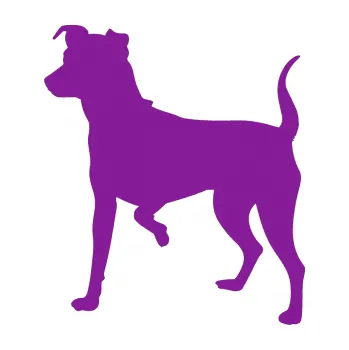 Polep vozidla SAMOLEPKA Pes 075 levá Pražský krysařík (14 - fialová) NA AUTO, NÁLEPKA, FÓLIE, POLEP, TUNING, VLASTNÍ TEXT, TISK, AUTOSAMOLEPKY.cz, POLEPY, OBRÁZEK, LOGO, SAMOLEPKY