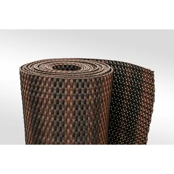 Rohožka Černo-hnědá plastová ratanová stínicí rohož "umělý ratan" (role) - délka 300 cm, výška 90 cm