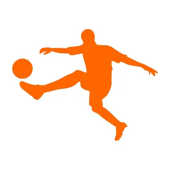 Samolepicí dekorace na vozidlo Fotbalista 004 levá (73 - Fluorescentní oranžová) SAMOLEPKA NA AUTO, NÁLEPKA, FÓLIE, POLEP, TUNING, VLASTNÍ TEXT, TISK, AUTOSAMOLEPKY.cz, POLEPY, OBRÁZEK, LOGO, 3D STICKERS