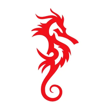 Samolepící dekorace SAMOLEPKA Mořský koník 001 pravá (10 - červená) NA AUTO, NÁLEPKA, FÓLIE, POLEP, TUNING, VLASTNÍ TEXT, TISK, AUTOSAMOLEPKY.cz, POLEPY, OBRÁZEK, LOGO, SAMOLEPKY