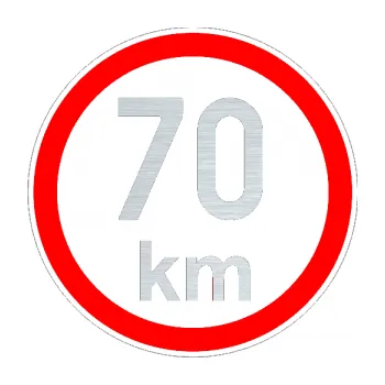 samolepka Maximální rychlost 70km - nejvyšší konstrukční rychlost (61 - škrábaný hliník) SAMOLEPKA NA AUTO, NÁLEPKA, FÓLIE, POLEP, TUNING, VLASTNÍ TEXT, TISK, AUTOSAMOLEPKY.cz, POLEPY, OBRÁZEK, LOGO, 3D STICKERS