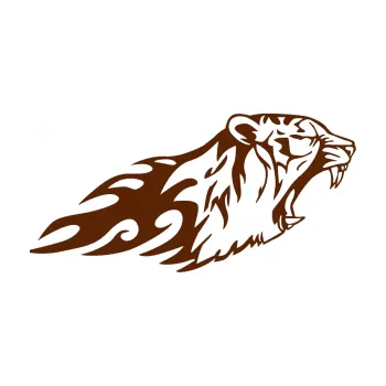 Samolepicí dekorace na vozidlo Animal flames 073 pravá tygr (15 - hnědá) SAMOLEPKA NA AUTO, NÁLEPKA, FÓLIE, POLEP, TUNING, VLASTNÍ TEXT, TISK, AUTOSAMOLEPKY.cz, POLEPY, OBRÁZEK, LOGO, 3D STICKERS