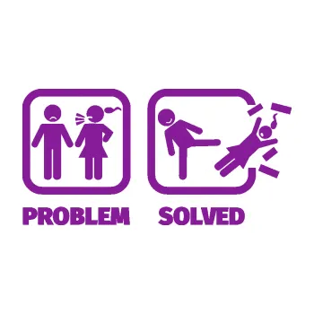 Polep vozidla SAMOLEPKA Problem? Solved 001 (14 - fialová) NA AUTO, NÁLEPKA, FÓLIE, POLEP, TUNING, VLASTNÍ TEXT, TISK, AUTOSAMOLEPKY.cz, POLEPY, OBRÁZEK, LOGO, SAMOLEPKY