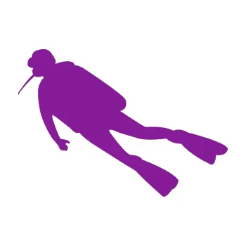 Polep vozidla SAMOLEPKA Potápěč 006 levá (14 - fialová) NA AUTO, NÁLEPKA, FÓLIE, POLEP, TUNING, VLASTNÍ TEXT, TISK, AUTOSAMOLEPKY.cz, POLEPY, OBRÁZEK, LOGO, SAMOLEPKY