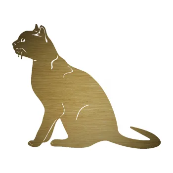 Samolepící dekorace SAMOLEPKA Kočka 021 levá (64 - škrábaný kov zlatý) NA AUTO, NÁLEPKA, FÓLIE, POLEP, TUNING, VLASTNÍ TEXT, TISK, AUTOSAMOLEPKY.cz, POLEPY, OBRÁZEK, LOGO, SAMOLEPKY