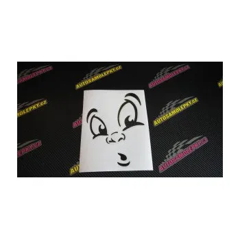 Samolepící dekorace SAMOLEPKA Obličej 002 levá překvapený (17 - šedá) NA AUTO, NÁLEPKA, FÓLIE, POLEP, TUNING, VLASTNÍ TEXT, TISK, AUTOSAMOLEPKY.cz, POLEPY, OBRÁZEK, LOGO, SAMOLEPKY