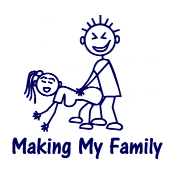 Samolepicí dekorace na vozidlo Making my family levá (23 - tmavě modrá) SAMOLEPKA NA AUTO, NÁLEPKA, FÓLIE, POLEP, TUNING, VLASTNÍ TEXT, TISK, AUTOSAMOLEPKY.cz, POLEPY, OBRÁZEK, LOGO, 3D STICKERS