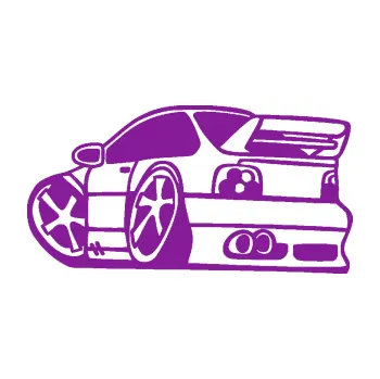 Polep vozidla SAMOLEPKA BMW e46 karikatura levá (14 - fialová) NA AUTO, NÁLEPKA, FÓLIE, POLEP, TUNING, VLASTNÍ TEXT, TISK, AUTOSAMOLEPKY.cz, POLEPY, OBRÁZEK, LOGO, SAMOLEPKY