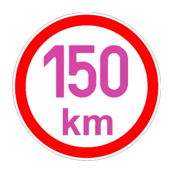 samolepka Maximální rychlost 150km - nejvyšší konstrukční rychlost (16 - růžová) SAMOLEPKA NA AUTO, NÁLEPKA, FÓLIE, POLEP, TUNING, VLASTNÍ TEXT, TISK, AUTOSAMOLEPKY.cz, POLEPY, OBRÁZEK, LOGO, 3D STICKERS