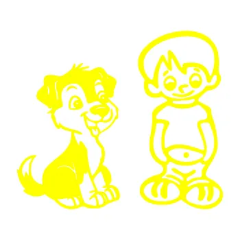 Samolepicí dekorace na vozidlo Dítě v autě 100 pravá kluk a pes (05 - žlutá citron) SAMOLEPKA NA AUTO, NÁLEPKA, FÓLIE, POLEP, TUNING, VLASTNÍ TEXT, TISK, AUTOSAMOLEPKY.cz, POLEPY, OBRÁZEK, LOGO, 3D STICKERS