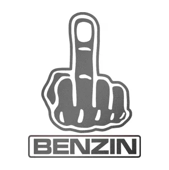 Samolepicí dekorace na vozidlo Fuck off benzín (41 - grafitová metalíza) SAMOLEPKA NA AUTO, NÁLEPKA, FÓLIE, POLEP, TUNING, VLASTNÍ TEXT, TISK, AUTOSAMOLEPKY.cz, POLEPY, OBRÁZEK, LOGO, 3D STICKERS