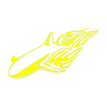 Samolepicí dekorace na vozidlo Animal flames 048 levá žralok (70 - Fluorescentní žlutá) SAMOLEPKA NA AUTO, NÁLEPKA, FÓLIE, POLEP, TUNING, VLASTNÍ TEXT, TISK, AUTOSAMOLEPKY.cz, POLEPY, OBRÁZEK, LOGO, 3D STICKERS