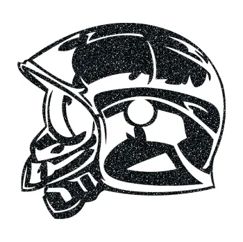 Samolepící dekorace SAMOLEPKA Helma levá (85 - Ultra Metalic černá) NA AUTO, NÁLEPKA, FÓLIE, POLEP, TUNING, VLASTNÍ TEXT, TISK, AUTOSAMOLEPKY.cz, POLEPY, OBRÁZEK, LOGO, SAMOLEPKY