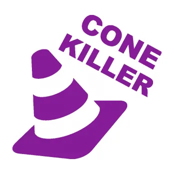 Autodoplněk Samolepka na auto Cone killer (14 - fialová) NÁLEPKA, FÓLIE, POLEPY, TUNING, VLASTNÍ TEXT, TISK, AUTOSAMOLEPKY.cz, SAMOLEPKY, OBRÁZEK, LOGO, VÝROBA, PRODEJ