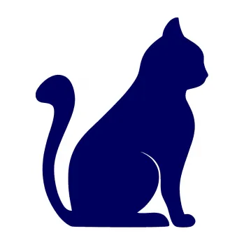 Samolepící dekorace SAMOLEPKA Kočka 001 pravá (23 - tmavě modrá) NA AUTO, NÁLEPKA, FÓLIE, POLEP, TUNING, VLASTNÍ TEXT, TISK, AUTOSAMOLEPKY.cz, POLEPY, OBRÁZEK, LOGO, SAMOLEPKY