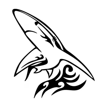 Samolepicí dekorace na vozidlo Animal flames 033 levá žralok (01 - černá) SAMOLEPKA NA AUTO, NÁLEPKA, FÓLIE, POLEP, TUNING, VLASTNÍ TEXT, TISK, AUTOSAMOLEPKY.cz, POLEPY, OBRÁZEK, LOGO, 3D STICKERS