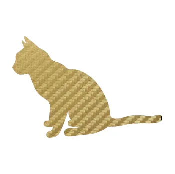 Samolepící dekorace SAMOLEPKA Kočka 008 levá (59 - 3D karbon zlatý) NA AUTO, NÁLEPKA, FÓLIE, POLEP, TUNING, VLASTNÍ TEXT, TISK, AUTOSAMOLEPKY.cz, POLEPY, OBRÁZEK, LOGO, SAMOLEPKY