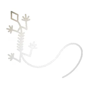 Samolepící dekorace Ještěrka 007 levá (82 - odrazková reflexní bílá) SAMOLEPKA NA AUTO, NÁLEPKA, FÓLIE, POLEP, TUNING, VLASTNÍ TEXT, TISK, AUTOSAMOLEPKY.cz, POLEPY, OBRÁZEK, LOGO, 3D STICKERS