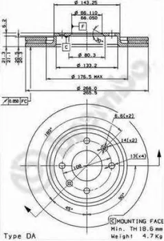 Brzdový kotouč Brembo Coated Disc Line 09.4987.21