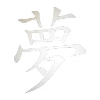 Polep vozidla SAMOLEPKA Čínský znak Dream (82 - odrazková reflexní bílá) NA AUTO, NÁLEPKA, FÓLIE, POLEP, TUNING, VLASTNÍ TEXT, TISK, AUTOSAMOLEPKY.cz, POLEPY, OBRÁZEK, LOGO, SAMOLEPKY