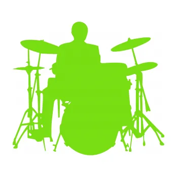 Samolepicí dekorace na vozidlo Music 009 pravá hráč na bicí (04 - zelená kawasaki) SAMOLEPKA NA AUTO, NÁLEPKA, FÓLIE, POLEP, TUNING, VLASTNÍ TEXT, TISK, AUTOSAMOLEPKY.cz, POLEPY, OBRÁZEK, LOGO, 3D STICKERS
