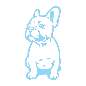 samolepka Pes 070 levá Francouzský buldoček (03 - světle modrá) SAMOLEPKA NA AUTO, NÁLEPKA, FÓLIE, POLEP, TUNING, VLASTNÍ TEXT, TISK, AUTOSAMOLEPKY.cz, POLEPY, OBRÁZEK, LOGO, 3D STICKERS