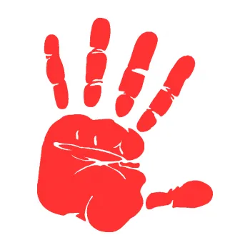 Samolepící dekorace Otisk ruky pravá (02 - světle červená) SAMOLEPKA NA AUTO, NÁLEPKA, FÓLIE, POLEP, TUNING, VLASTNÍ TEXT, TISK, AUTOSAMOLEPKY.cz, POLEPY, OBRÁZEK, LOGO, 3D STICKERS