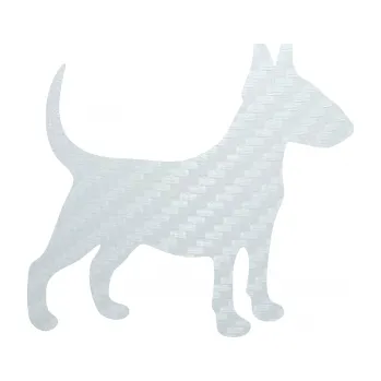 Polep vozidla SAMOLEPKA Pes 110 pravá Bulteriér (51 - 3D karbon bílý) NA AUTO, NÁLEPKA, FÓLIE, POLEP, TUNING, VLASTNÍ TEXT, TISK, AUTOSAMOLEPKY.cz, POLEPY, OBRÁZEK, LOGO, SAMOLEPKY