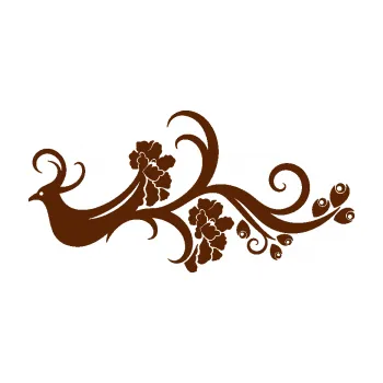 Samolepící dekorace SAMOLEPKA Květina dekor 014 levá páv (15 - hnědá) NA AUTO, NÁLEPKA, FÓLIE, POLEP, TUNING, VLASTNÍ TEXT, TISK, AUTOSAMOLEPKY.cz, POLEPY, OBRÁZEK, LOGO, SAMOLEPKY