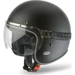 GARAGE COLOR GA11 - stalová jet černá moto helma Airoh S