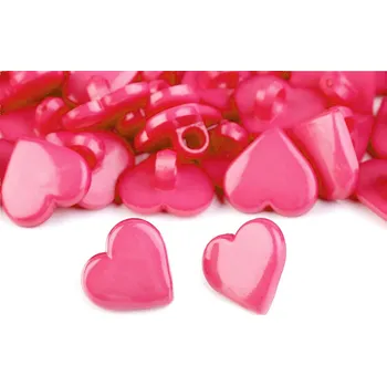 Knoflík srdce velikost 24", barva 3 růžová