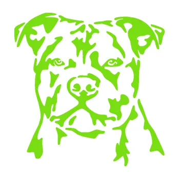 Polep vozidla Pes 143 levá Stafordširský bulteriér (04 - zelená kawasaki) SAMOLEPKA NA AUTO, NÁLEPKA, FÓLIE, POLEP, TUNING, VLASTNÍ TEXT, TISK, AUTOSAMOLEPKY.cz, POLEPY, OBRÁZEK, LOGO, 3D STICKERS