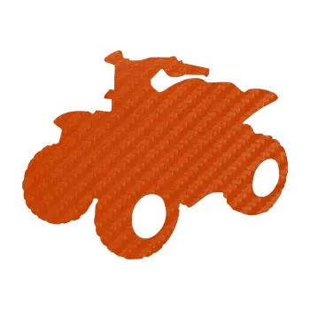 Samolepící dekorace Čtyřkolka 001 levá (54 - 3D karbon oranžový) SAMOLEPKA NA AUTO, NÁLEPKA, FÓLIE, POLEP, TUNING, VLASTNÍ TEXT, TISK, AUTOSAMOLEPKY.cz, POLEPY, OBRÁZEK, LOGO, 3D STICKERS