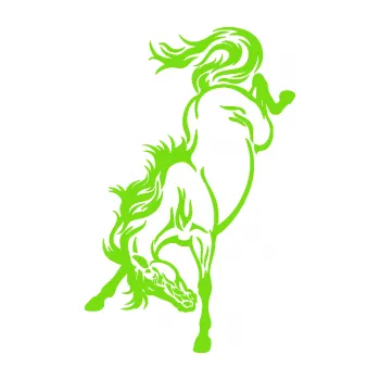 Samolepící dekorace Kůň 053 levá výkop zadníma nohama (04 - zelená kawasaki) SAMOLEPKA NA AUTO, NÁLEPKA, FÓLIE, POLEP, TUNING, VLASTNÍ TEXT, TISK, AUTOSAMOLEPKY.cz, POLEPY, OBRÁZEK, LOGO, 3D STICKERS