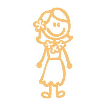 samolepka Cartoon family máma Hawaii (08 - béžová) SAMOLEPKA NA AUTO, NÁLEPKA, FÓLIE, POLEP, TUNING, VLASTNÍ TEXT, TISK, AUTOSAMOLEPKY.cz, POLEPY, OBRÁZEK, LOGO, 3D STICKERS