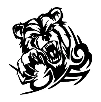 Samolepící dekorace SAMOLEPKA Medvěd 006 levá tribal bear (01 - černá) NA AUTO, NÁLEPKA, FÓLIE, POLEP, TUNING, VLASTNÍ TEXT, TISK, AUTOSAMOLEPKY.cz, POLEPY, OBRÁZEK, LOGO, SAMOLEPKY