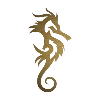 Samolepící dekorace Mořský koník 001 pravá (64 - škrábaný kov zlatý) SAMOLEPKA NA AUTO, NÁLEPKA, FÓLIE, POLEP, TUNING, VLASTNÍ TEXT, TISK, AUTOSAMOLEPKY.cz, POLEPY, OBRÁZEK, LOGO, 3D STICKERS