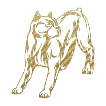 Polep vozidla SAMOLEPKA Pes 007 levá Pitbull (59 - 3D karbon zlatý) NA AUTO, NÁLEPKA, FÓLIE, POLEP, TUNING, VLASTNÍ TEXT, TISK, AUTOSAMOLEPKY.cz, POLEPY, OBRÁZEK, LOGO, SAMOLEPKY