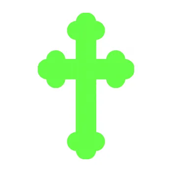 samolepka Křesťanský kříž 001 (71 - Fluorescentní zelená) SAMOLEPKA NA AUTO, NÁLEPKA, FÓLIE, POLEP, TUNING, VLASTNÍ TEXT, TISK, AUTOSAMOLEPKY.cz, POLEPY, OBRÁZEK, LOGO, 3D STICKERS