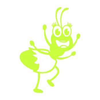 Samolepicí dekorace na vozidlo Paní mravencová pravá (27 - limetová) SAMOLEPKA NA AUTO, NÁLEPKA, FÓLIE, POLEP, TUNING, VLASTNÍ TEXT, TISK, AUTOSAMOLEPKY.cz, POLEPY, OBRÁZEK, LOGO, 3D STICKERS