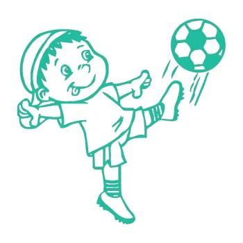 Samolepicí dekorace na vozidlo Dítě v autě 022 pravá fotbalista s míčem (25 - tyrkysová) SAMOLEPKA NA AUTO, NÁLEPKA, FÓLIE, POLEP, TUNING, VLASTNÍ TEXT, TISK, AUTOSAMOLEPKY.cz, POLEPY, OBRÁZEK, LOGO, 3D STICKERS