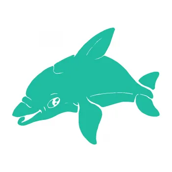 Samolepící dekorace SAMOLEPKA Delfín 003 levá (25 - tyrkysová) NA AUTO, NÁLEPKA, FÓLIE, POLEP, TUNING, VLASTNÍ TEXT, TISK, AUTOSAMOLEPKY.cz, POLEPY, OBRÁZEK, LOGO, SAMOLEPKY