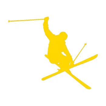 Samolepicí dekorace na vozidlo Lyžař 024 pravá (13 - jasně žlutá) SAMOLEPKA NA AUTO, NÁLEPKA, FÓLIE, POLEP, TUNING, VLASTNÍ TEXT, TISK, AUTOSAMOLEPKY.cz, POLEPY, OBRÁZEK, LOGO, 3D STICKERS